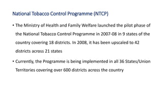 national tobacco control programme slideshare National Tobacco Control Programme.pptx
