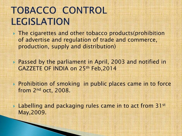 National tobbacco control programme | PPTX | Illegal Drugs, Tobacco ...