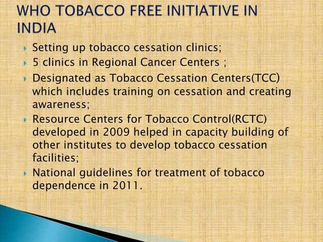 National tobbacco control programme | PPTX | Illegal Drugs, Tobacco ...