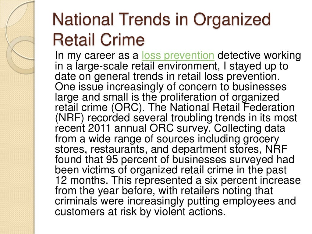 National Trends in Organized Retail Crime
