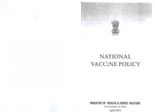 National Vaccine Policy 2011 mohfw