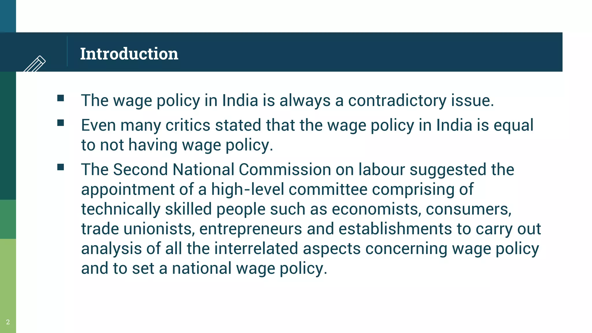 National wage policy