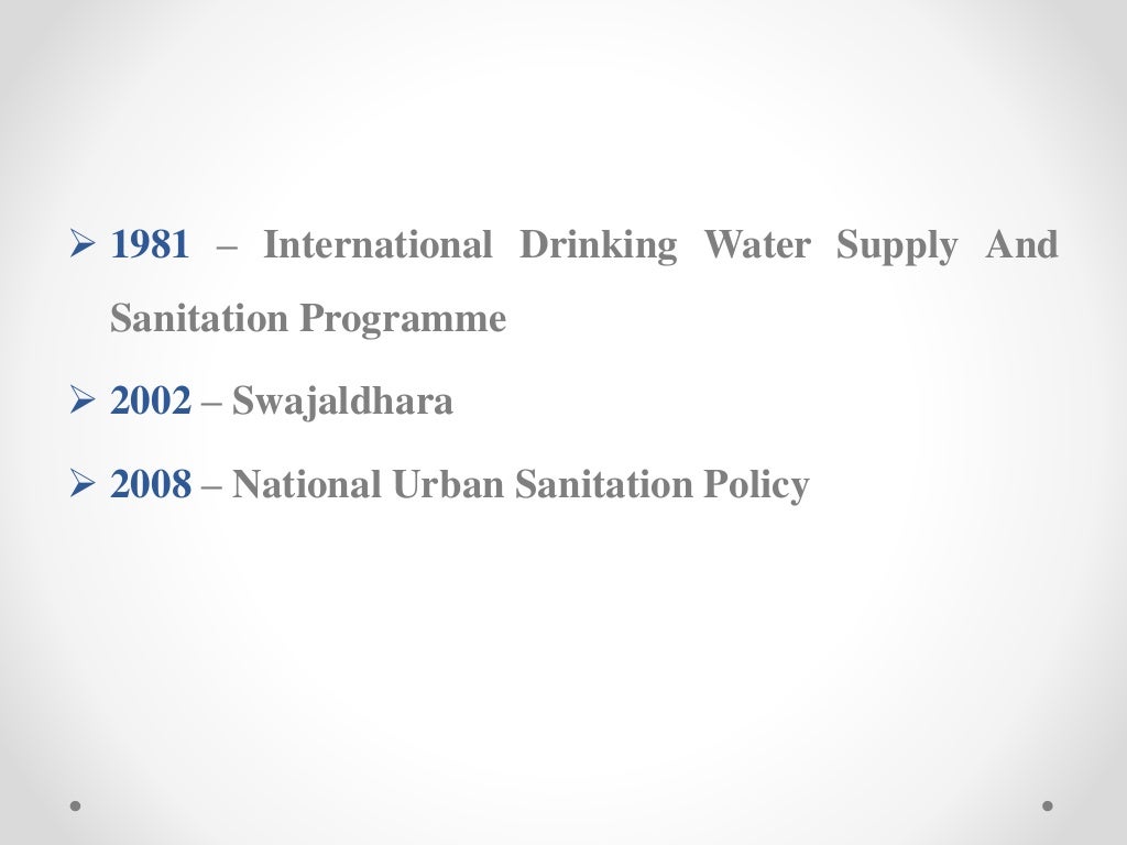 National Water Supply and Sanitation Programme in India
