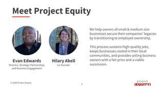 Project Equity Employee ownership: A business succession strategy in challenging times ...