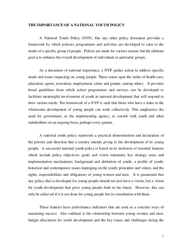 National youth policy