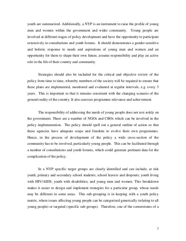 National youth policy