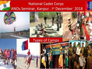 National Cadet Corps
ANOs Seminar, Kanpur . Ist
December 2018
Types of Camps
 