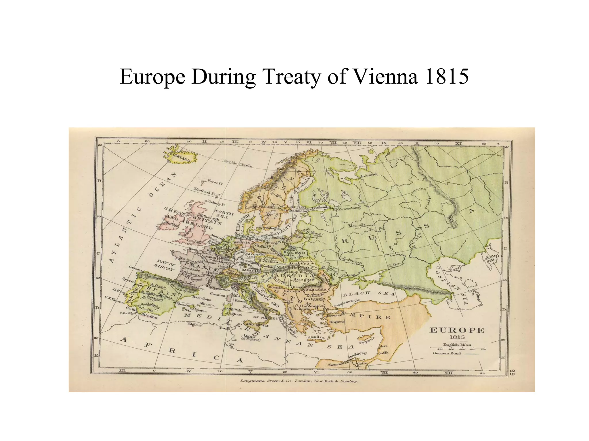 Europe During Treaty of Vienna 1815 