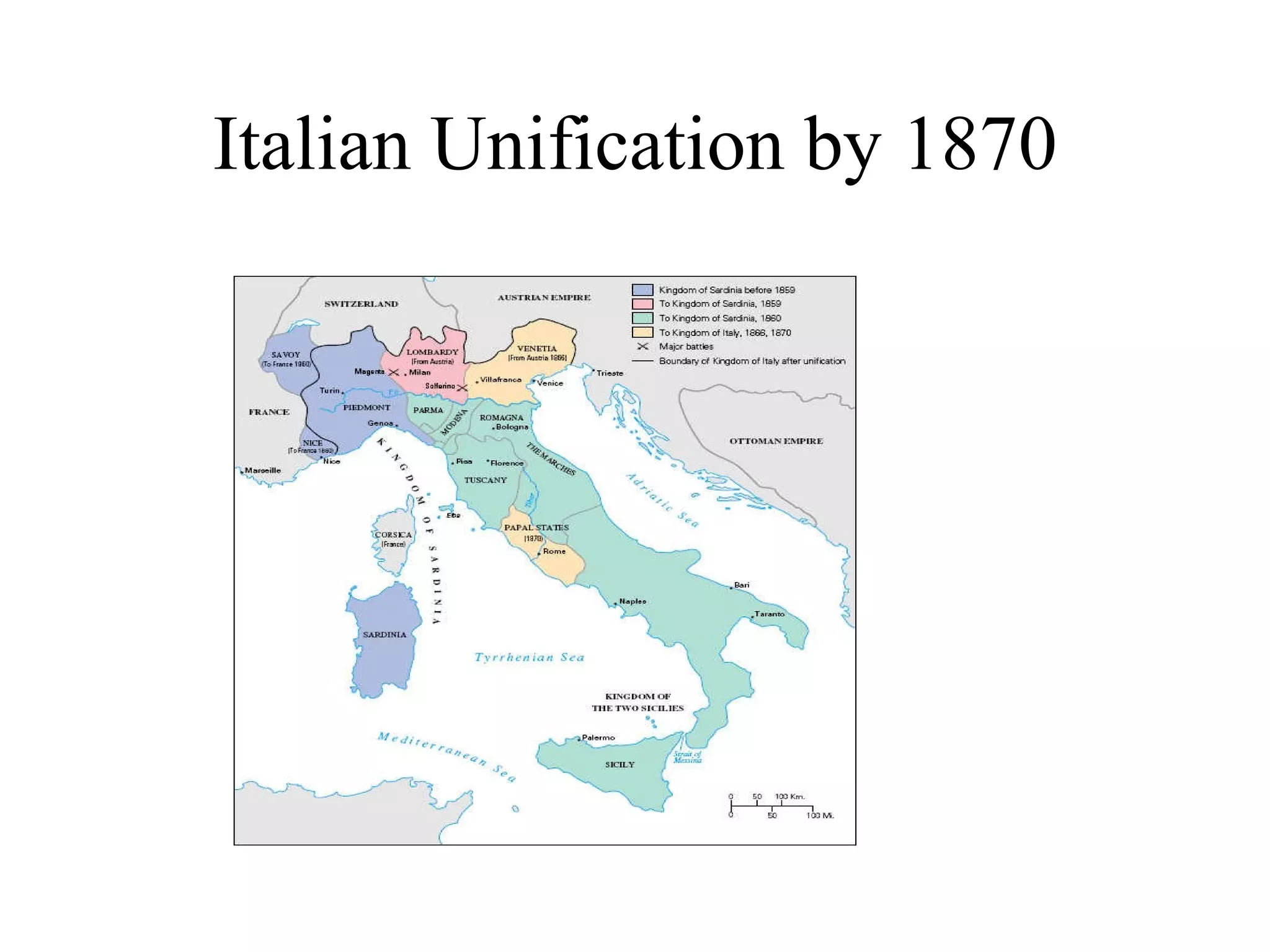 Italian Unification by 1870 