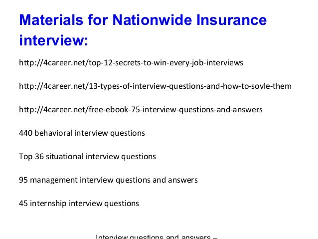 Nationwide Insurance Interview Questions And Answers