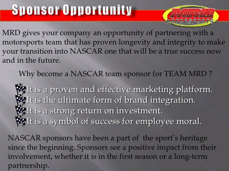 Nascar Team Mrd Motorsports Sponsorship Presentation