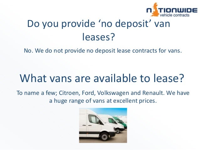 0 deposit van lease