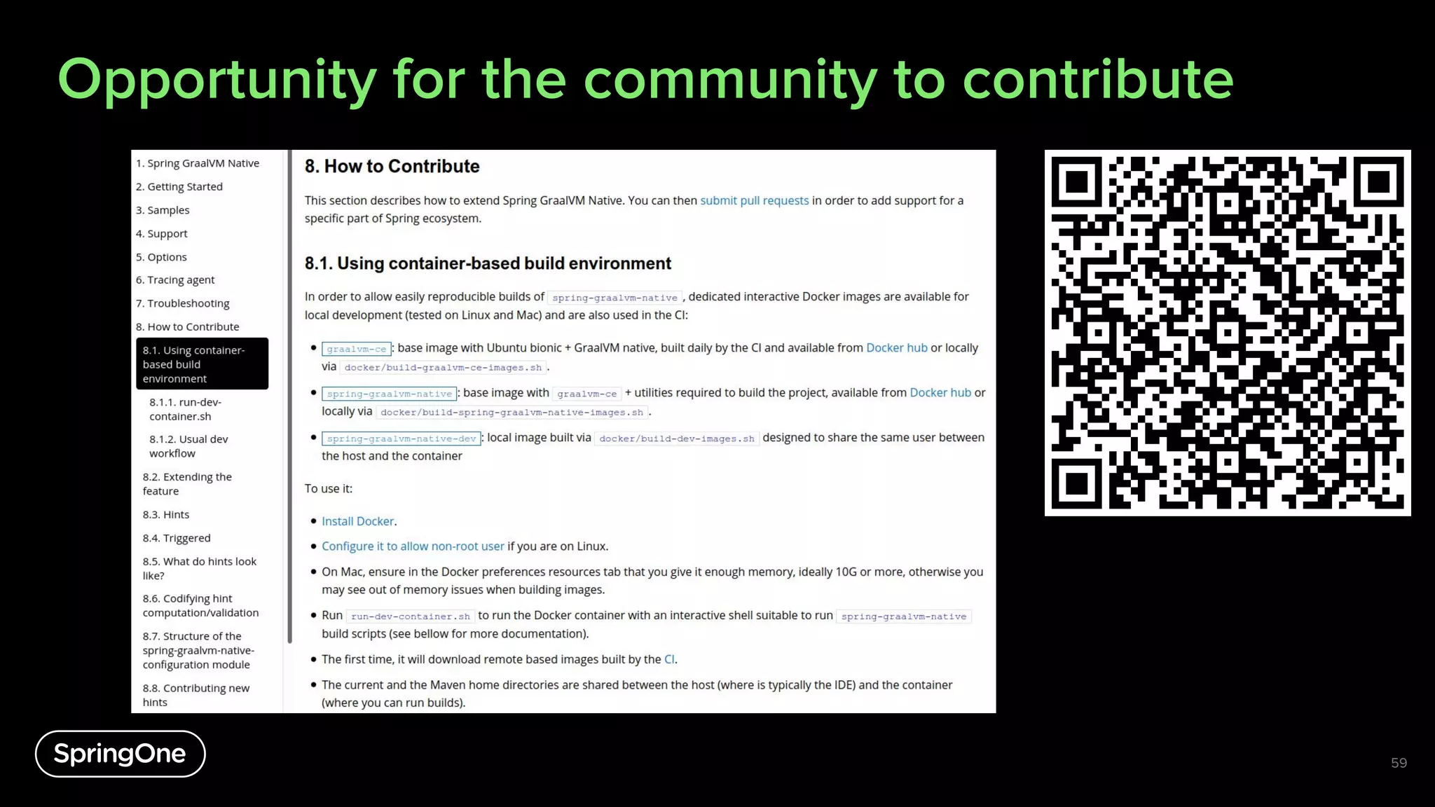Opportunity for the community to contribute
59
 