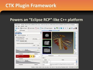 CTK	
  Plugin	
  Framework
Powers	
  an	
  “Eclipse	
  RCP”-­‐like	
  C++	
  plajorm
 