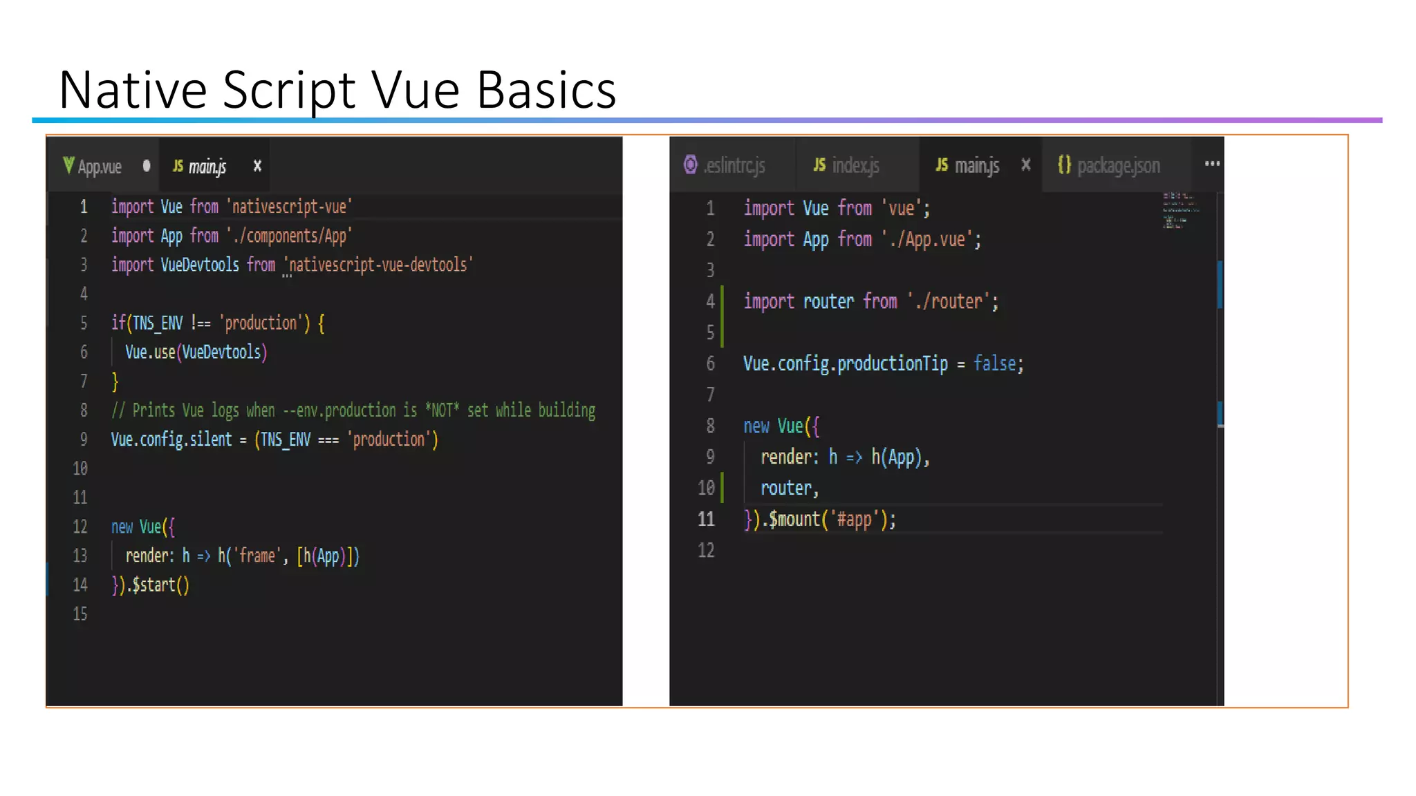 Native Script Vue Basics
 