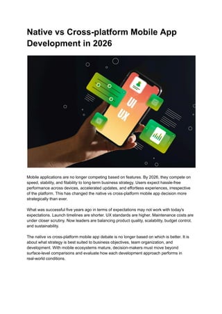 Native vs Cross-platform Mobile App Development in 2026 | PDF