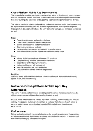 Native vs Cross-platform Mobile App Development in 2026 | PDF