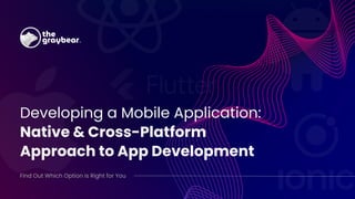 Developing a Mobile Application:
Native & Cross-Platform
Approach to App Development
Find Out Which Option Is Right for You
 