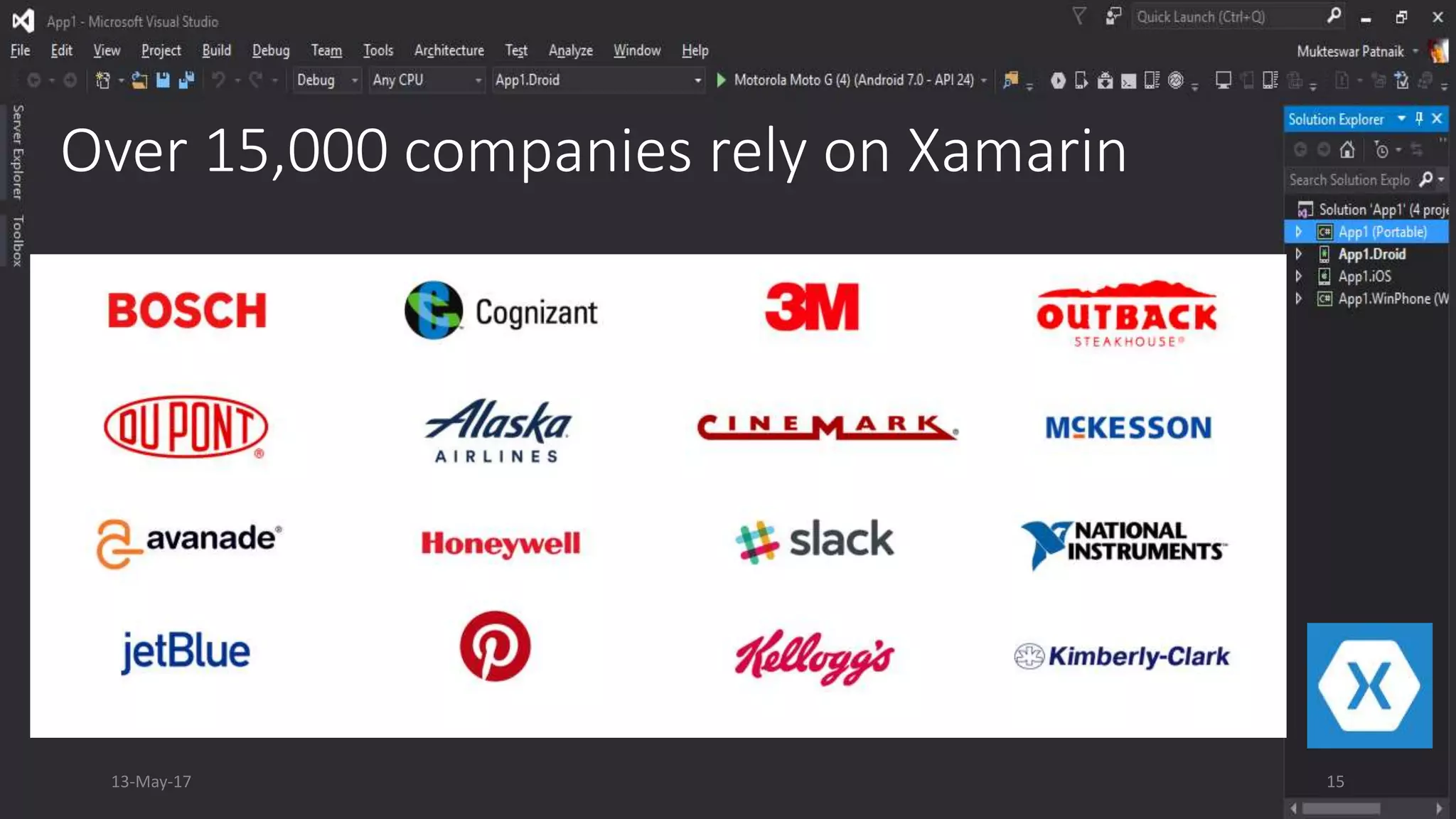 Over 15,000 companies rely on Xamarin
13-May-17 15
 