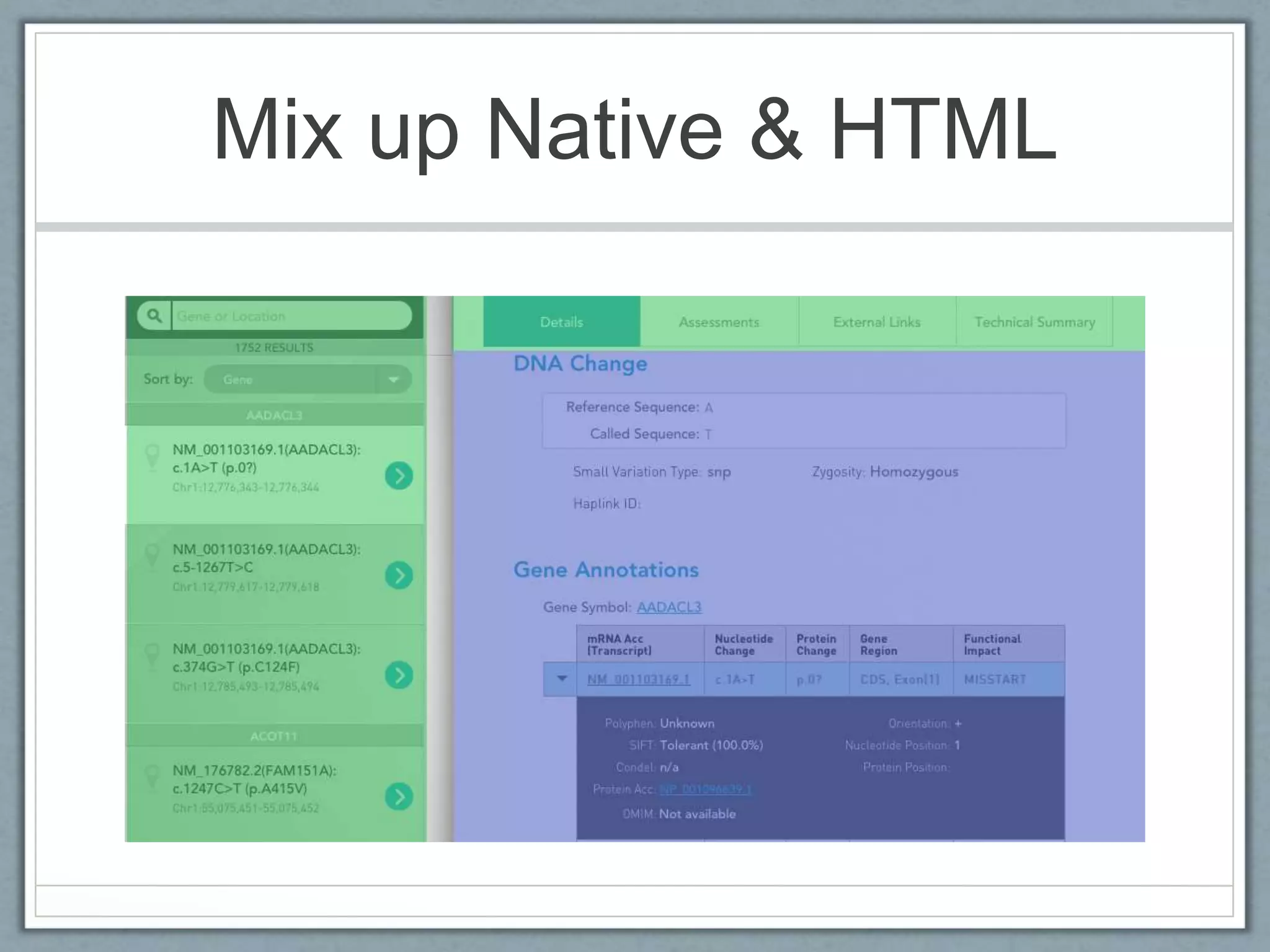 Mix up Native & HTML
 