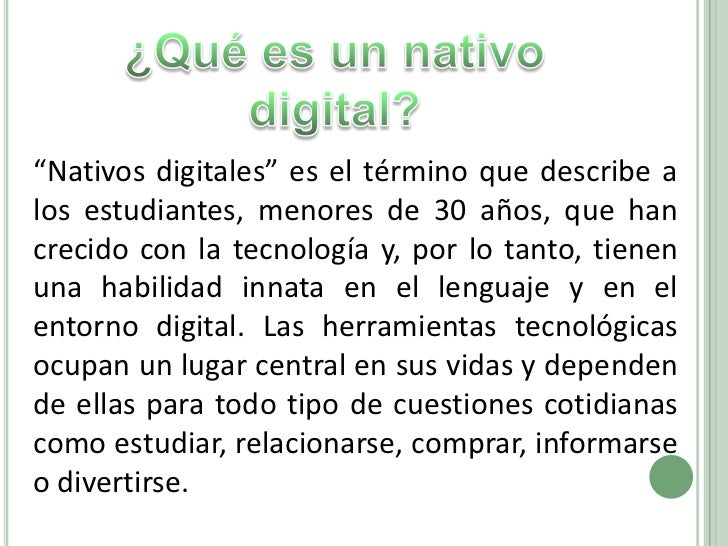 Nativo digital e inmigrante digital PPP