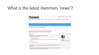 What is the latest Hammers ‘news’?
 