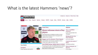 What is the latest Hammers ‘news’?
 