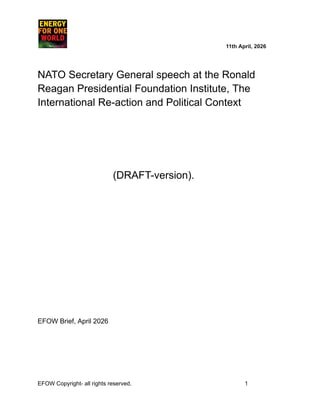 NATO Secretary General Mark Rutte's 2026 Speech on Global Security and ...