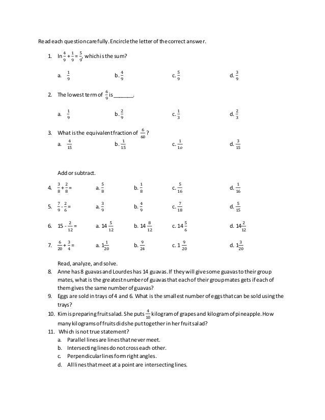 Nat Reviewer For Grade 6 Mathematics Readeach Questioncarefully Encirclethe Letterof The Correct Answer 1 Nat Reviewer For Grade 6 Mathematics Readeach Questioncarefully Encirclethe Letterof The Correct Answer 1