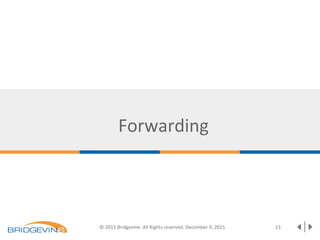 Forwarding
© 2015 Bridgevine. All Rights reserved. December 9, 2015 13
 