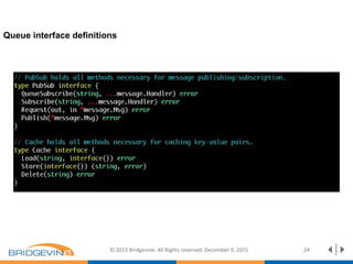 © 2015 Bridgevine. All Rights reserved. December 9, 2015 24
Queue interface definitions
 