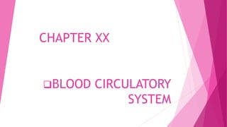 CHAPTER XX
BLOOD CIRCULATORY
SYSTEM
 