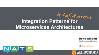 Integration Patterns for
Microservices Architectures
David Williams
Co-Founder & Partner
@DavWilliams
 