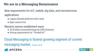 We are in a Messaging Renaissance
Cloud Messaging is fastest growing segment of current
messaging market. (Gartner 2013)
N...
