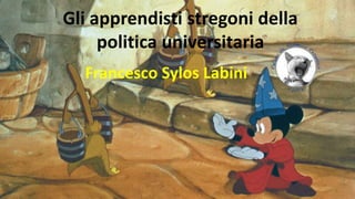 Gli apprendisti stregoni della
politica universitaria
Francesco Sylos Labini
 