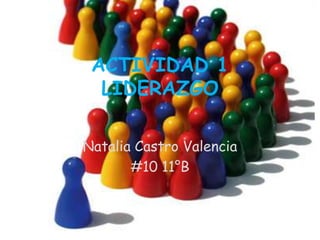 ACTIVIDAD 1
  LIDERAZGO

Natalia Castro Valencia
       #10 11°B
 