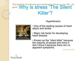 The benefits of reducing and eradicating stress in your life...for goodInner PeaceIn other wordsWould you like to know how to be in a state of inner peace“You never change things by fighting the existing reality.To change something, build a new model that makes the existing model obsolete”  Buckminster Fuller