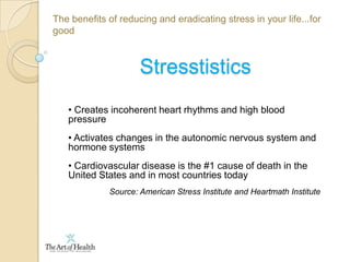 The benefits of reducing and eradicating stress in your life...for goodBackground Chronic Fatigue