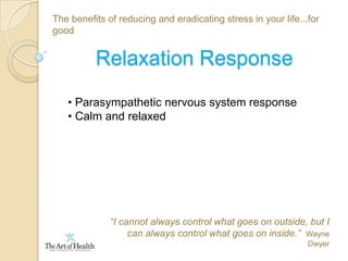 The benefits of reducing and eradicating stress in your life...for goodUn-health stats 1890 - 7 known diseases