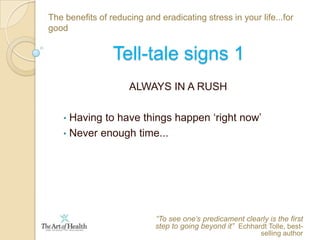  Fight-flight response“Sickness is a healthy reaction to an unhealthy situation”   Gilles Marin