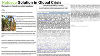 Natueco Solution in Global Crisis
 