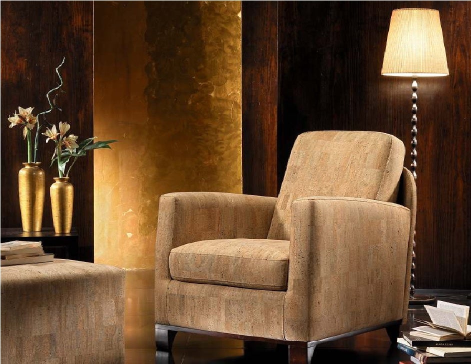 Natural Cork used as a Wall Covering and Upholstery Fabric.