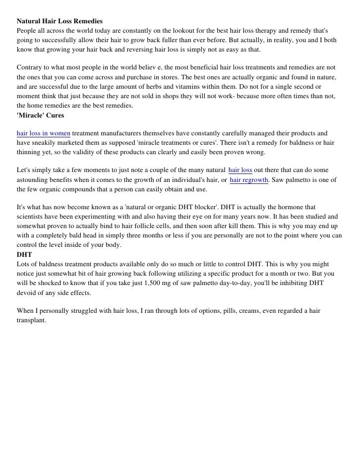 Natural Hair Loss Remedies