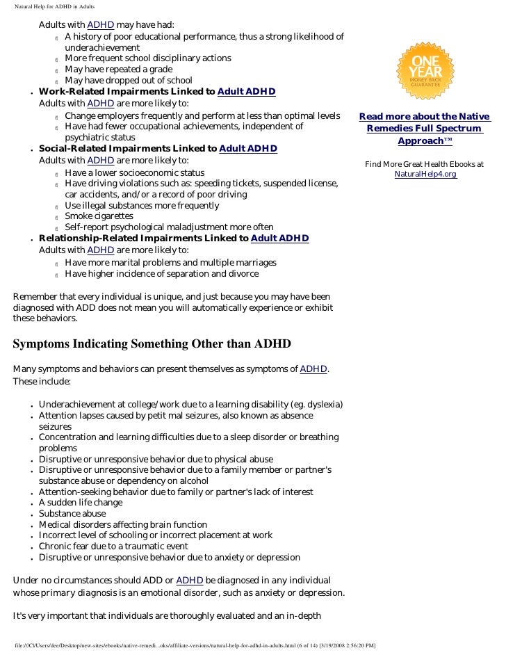 Adhd Natural Remedies Work Adhd Natural Remedies Work