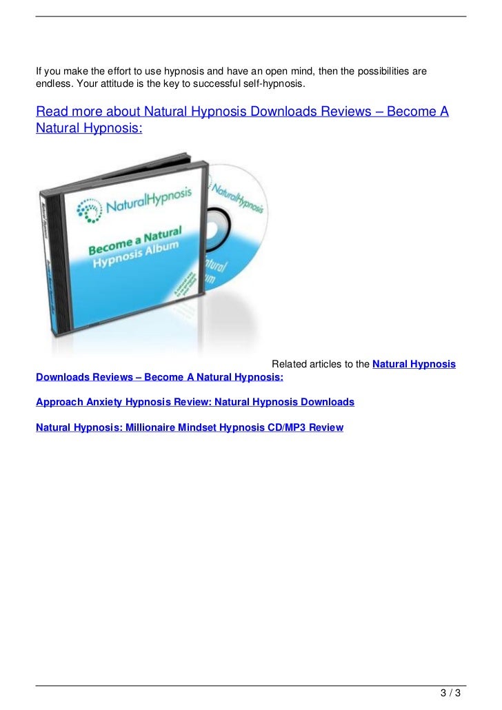 Natural Hypnosis Downloads Reviews: Become A Natural Hypnosis