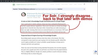 For Solr, I strongly disagree…
back to that later with demos
 