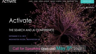 Call for Speakers Open until May 8th, 2019!
 