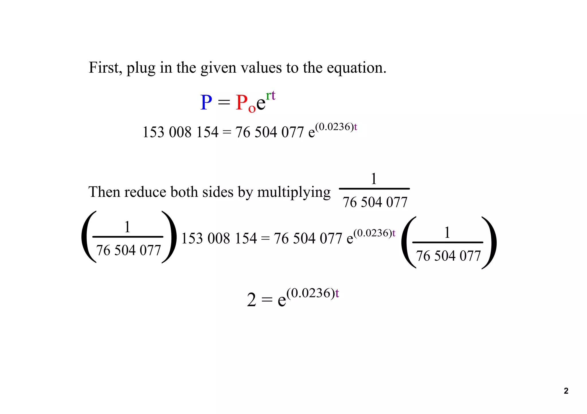 natural logs - exponential modelling