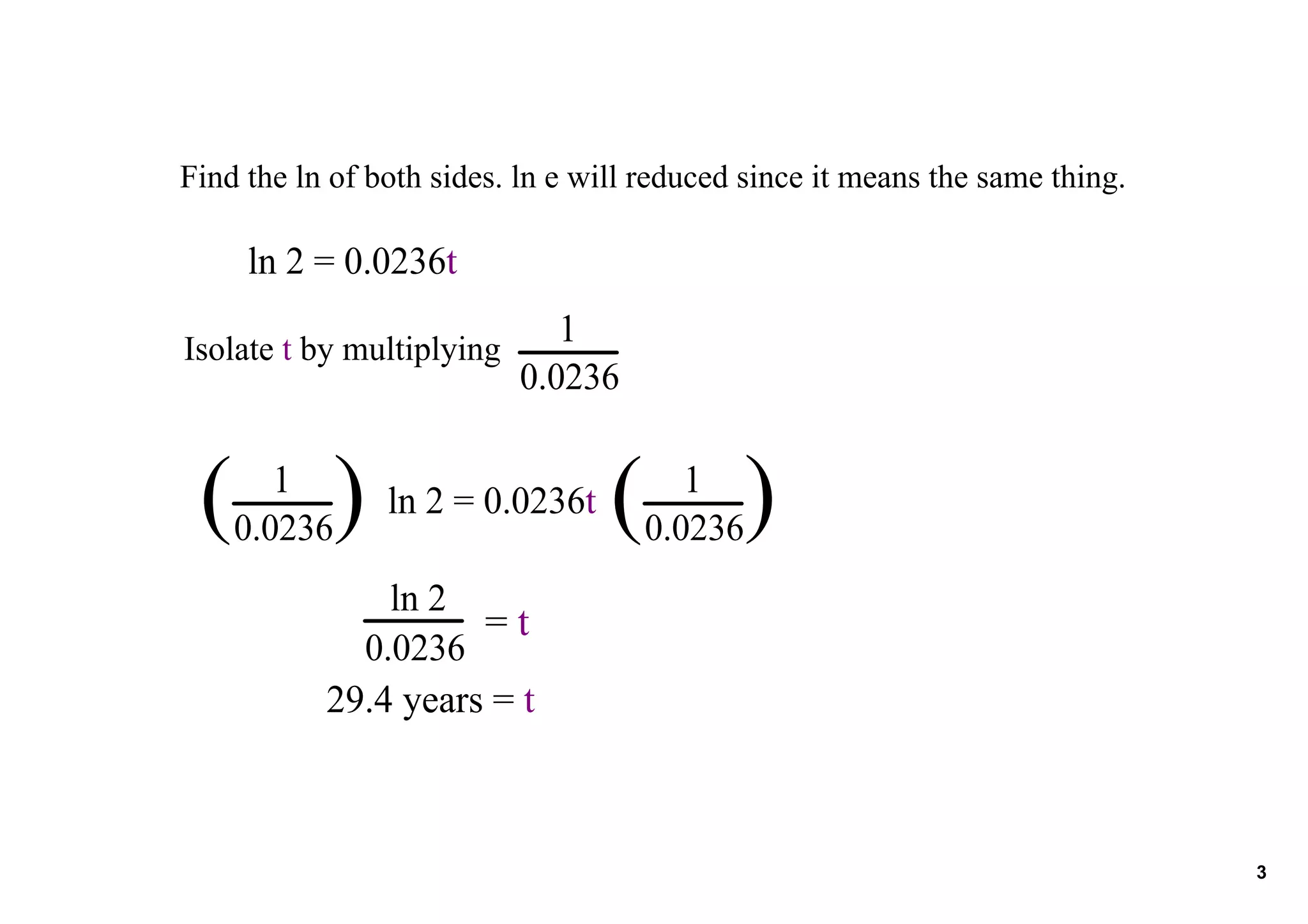 natural logs - exponential modelling