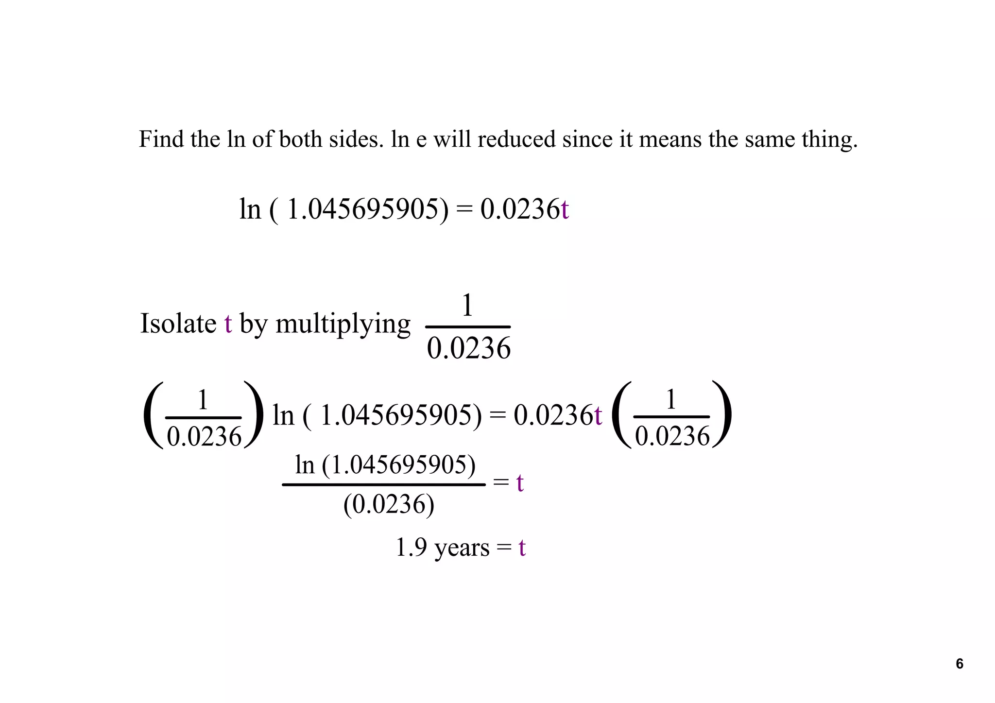 natural logs - exponential modelling